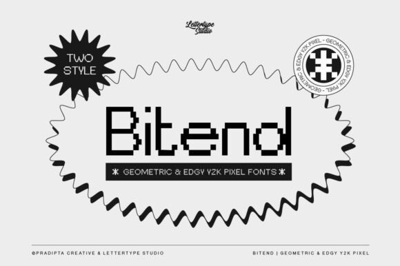 Bitend: A Geometric Y2K Font for Bold, Retro Design