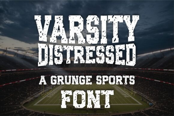 Varsity Distressed: The Authentic Sports Typeface for Bold Designs